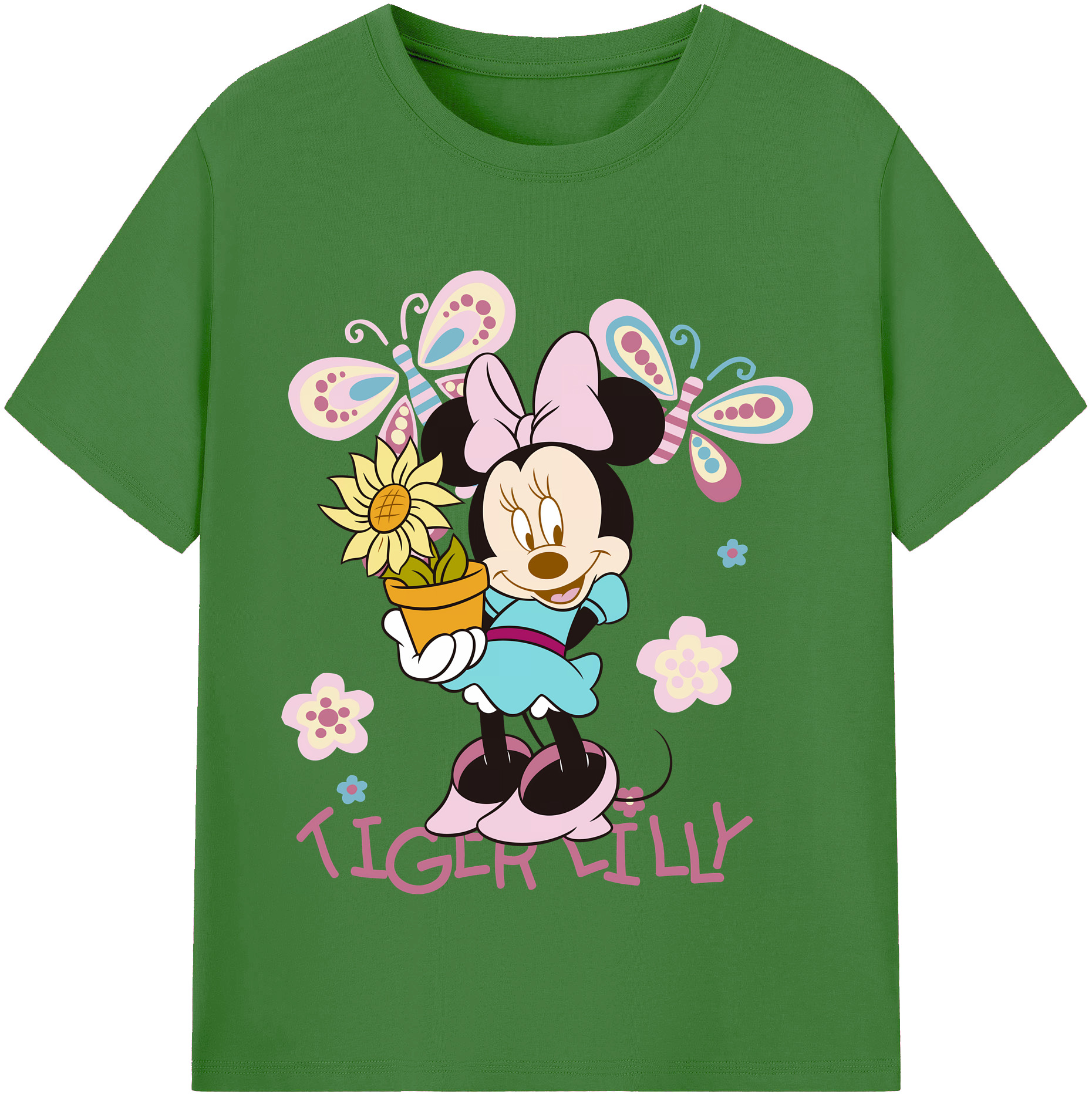（画像用） ミッキーマウス Mickey Mouse レディースカジュアルプリントTシャツ（綿100％）